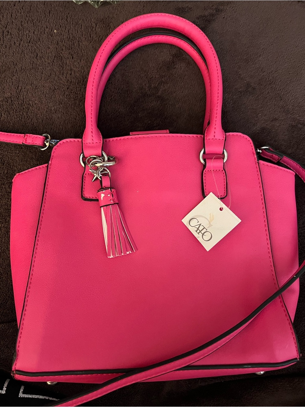 Cato Hot Pink Structured Top-Handle Satchel